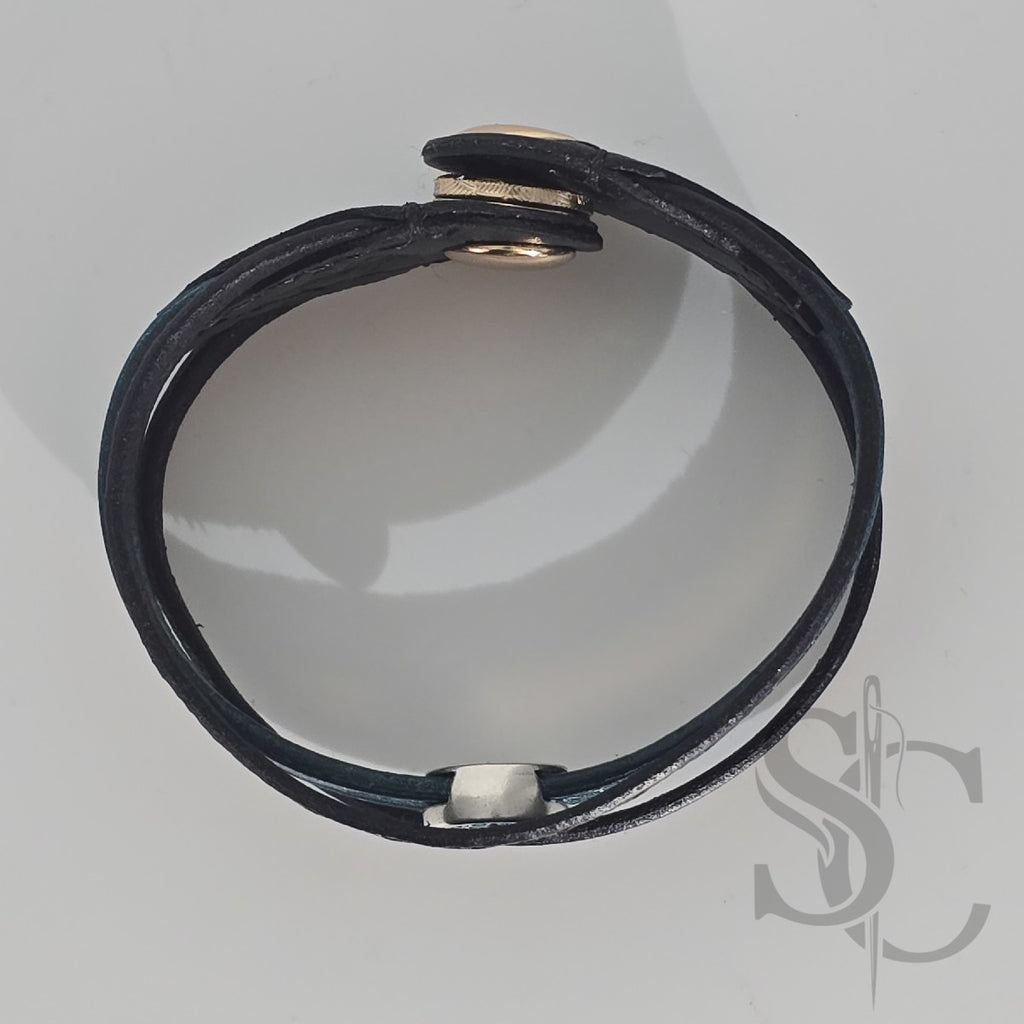 Bracelet 3 brins bleu et argenté