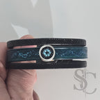 Bracelet 3 brins bleu et argenté