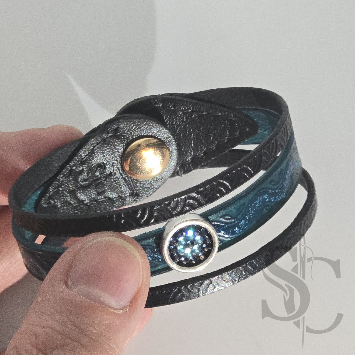 Bracelet 3 brins bleu et argenté