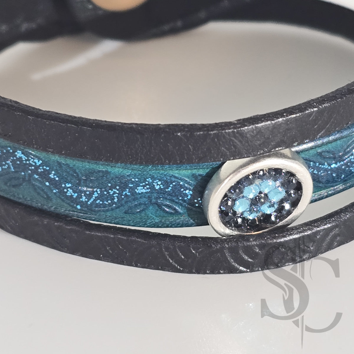 Bracelet 3 brins bleu et argenté