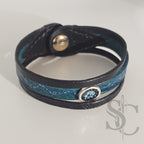 Bracelet 3 brins bleu et argenté