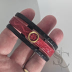 Bracelet 3 brins rouge et doré vagues
