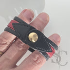 Bracelet 3 brins rouge et doré vagues