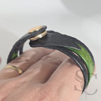 Bracelet 3 brins vert forêt et doré
