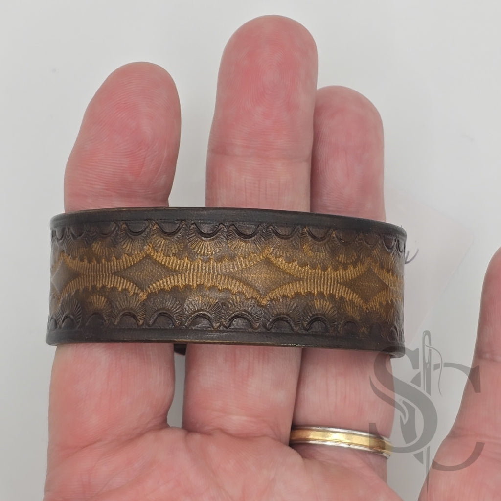 BRACELET bouton de col - marron moyen et noir