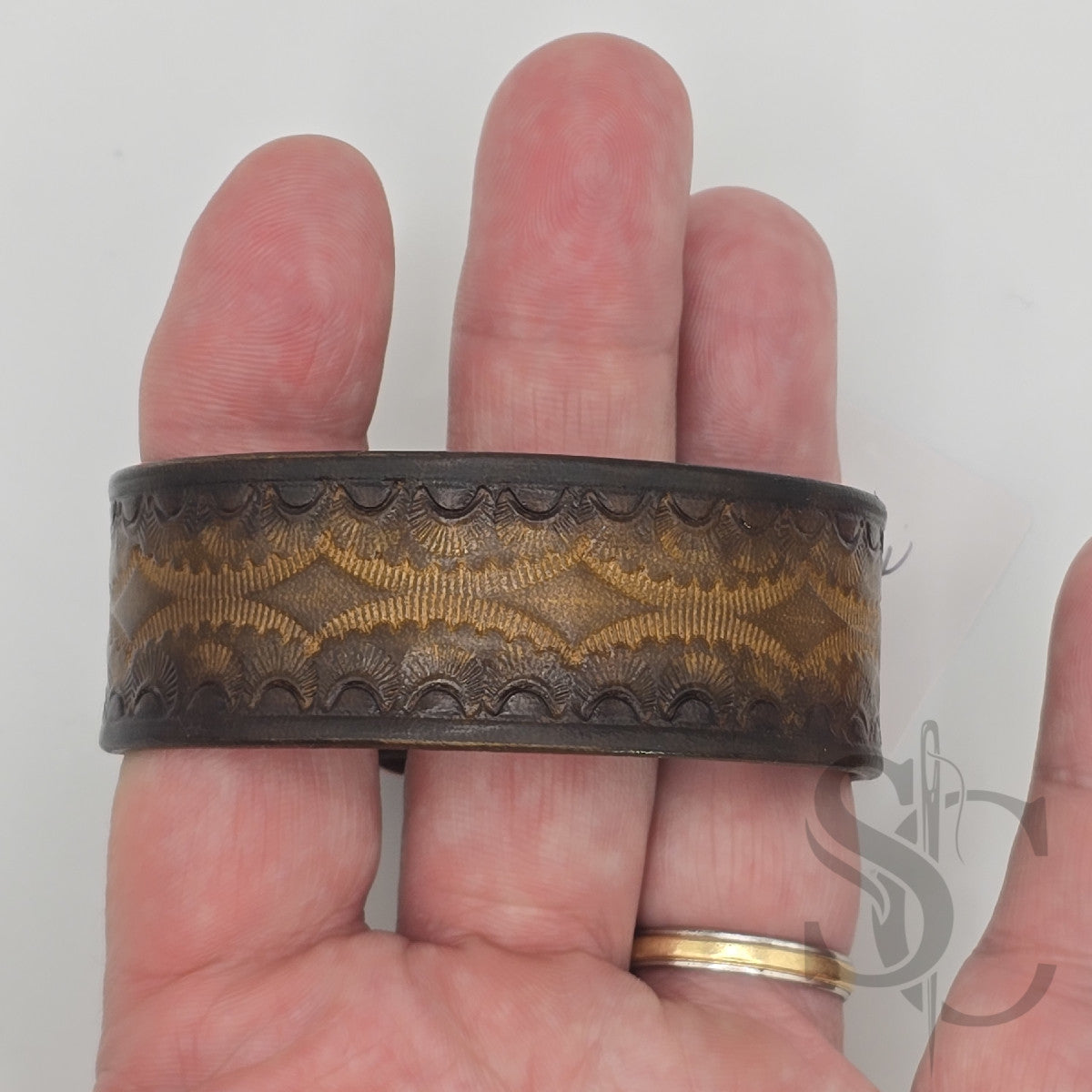 BRACELET bouton de col - marron moyen et noir