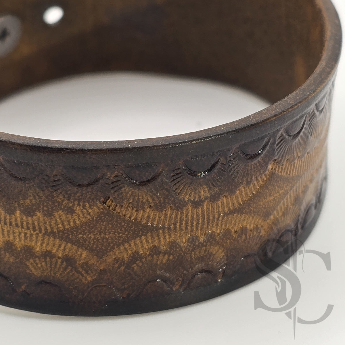 BRACELET bouton de col - marron moyen et noir