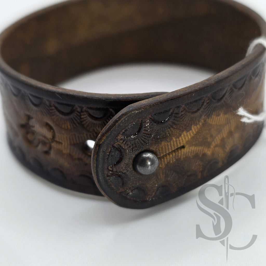 BRACELET bouton de col - marron moyen et noir