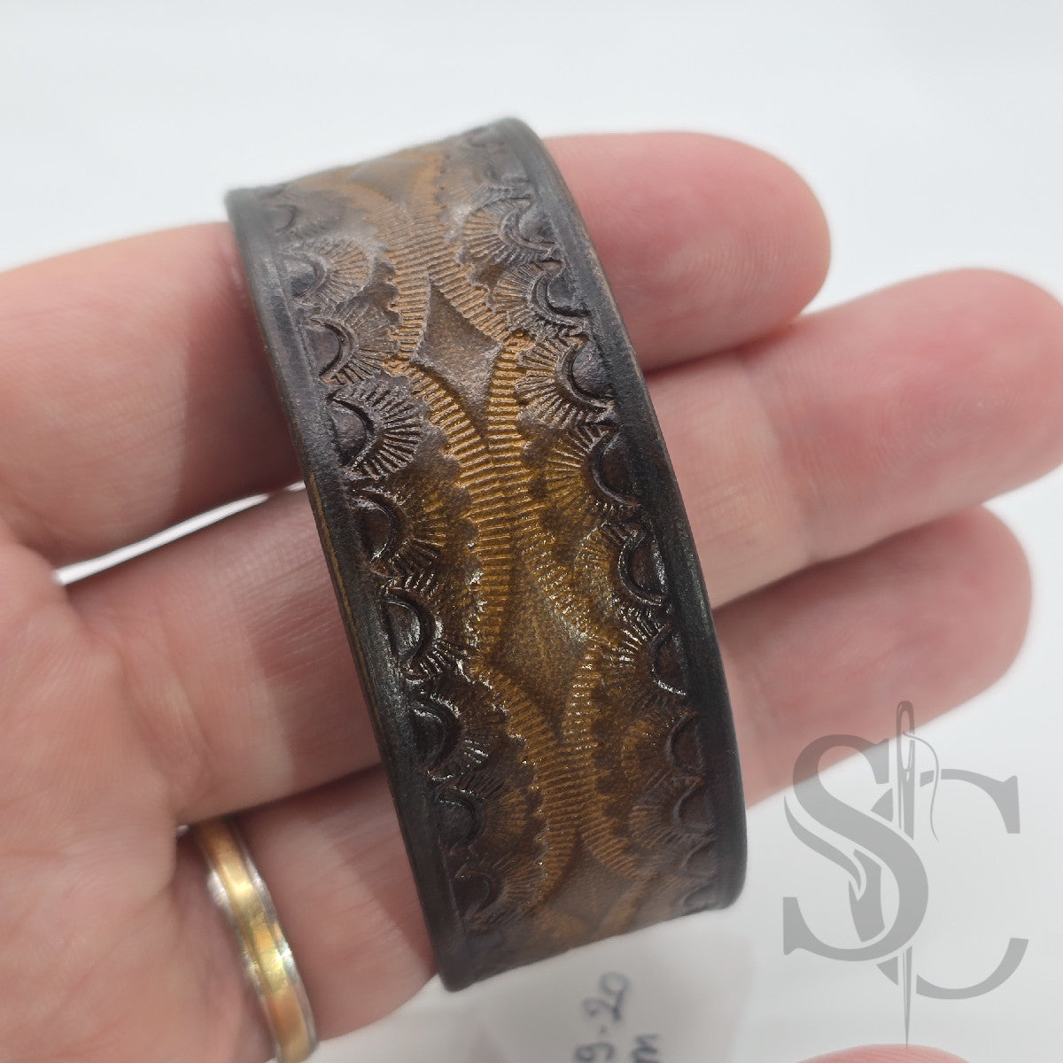 BRACELET bouton de col - marron moyen et noir