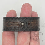 BRACELET bouton de col - marron foncé et noir