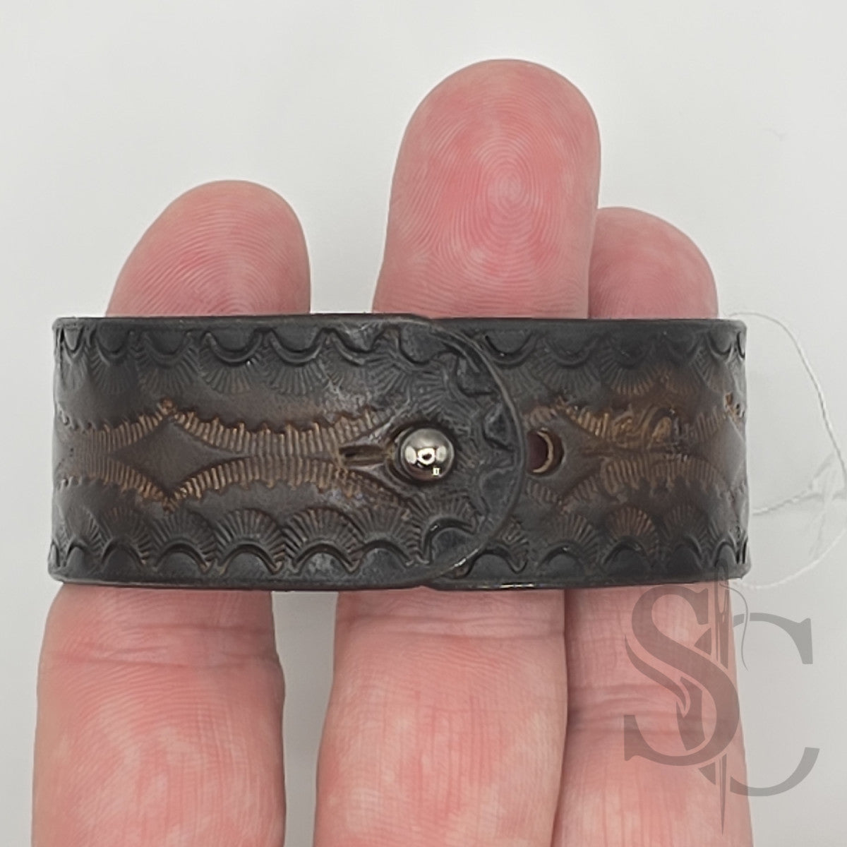 BRACELET bouton de col - marron foncé et noir
