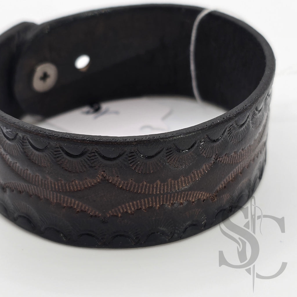 BRACELET bouton de col - marron foncé et noir