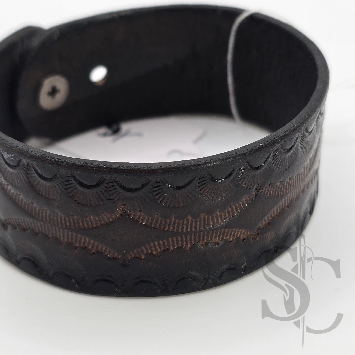 BRACELET bouton de col - marron foncé et noir