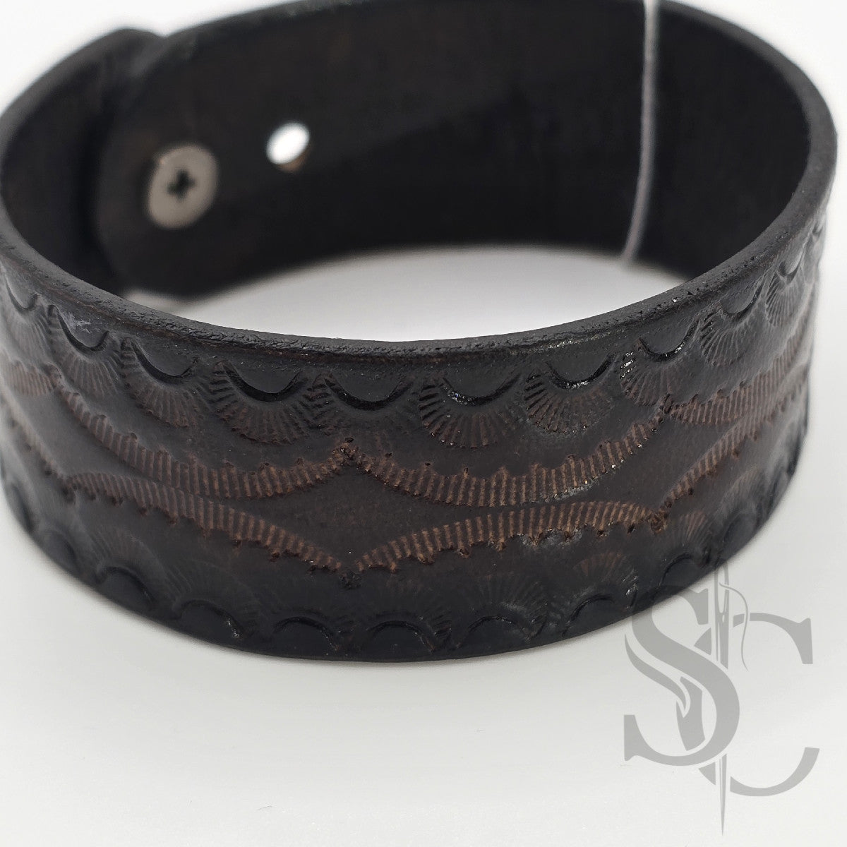 BRACELET bouton de col - marron foncé et noir