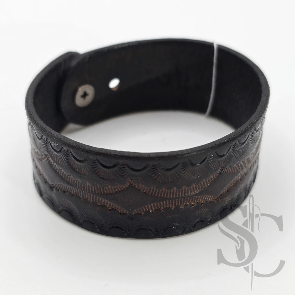 BRACELET bouton de col - marron foncé et noir
