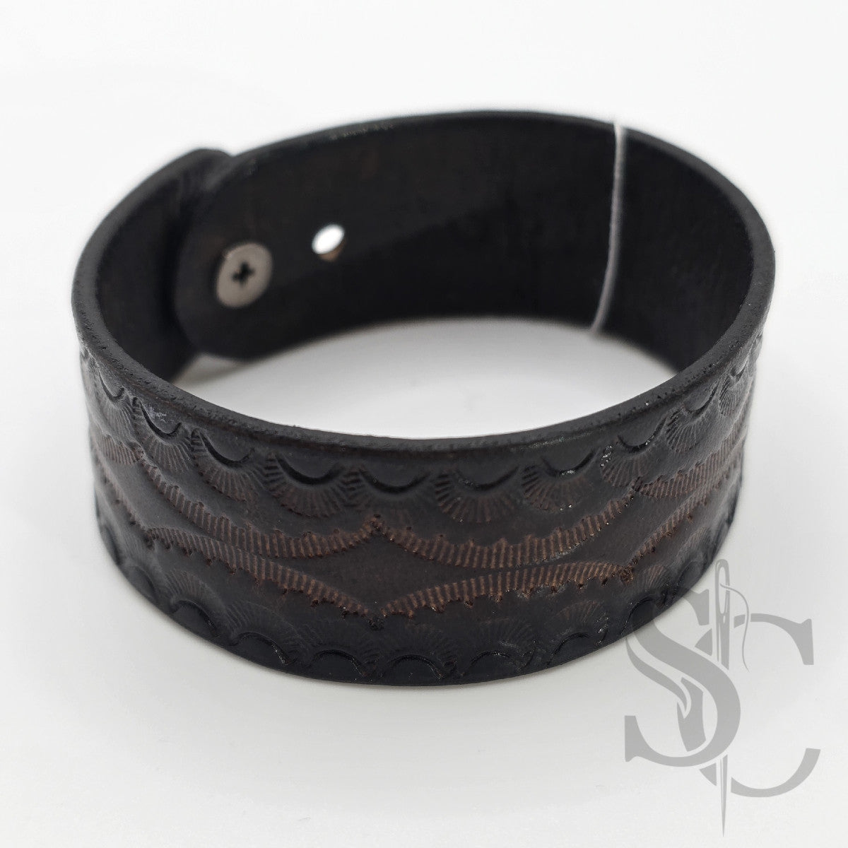 BRACELET bouton de col - marron foncé et noir