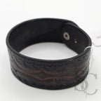 BRACELET bouton de col - marron foncé et noir