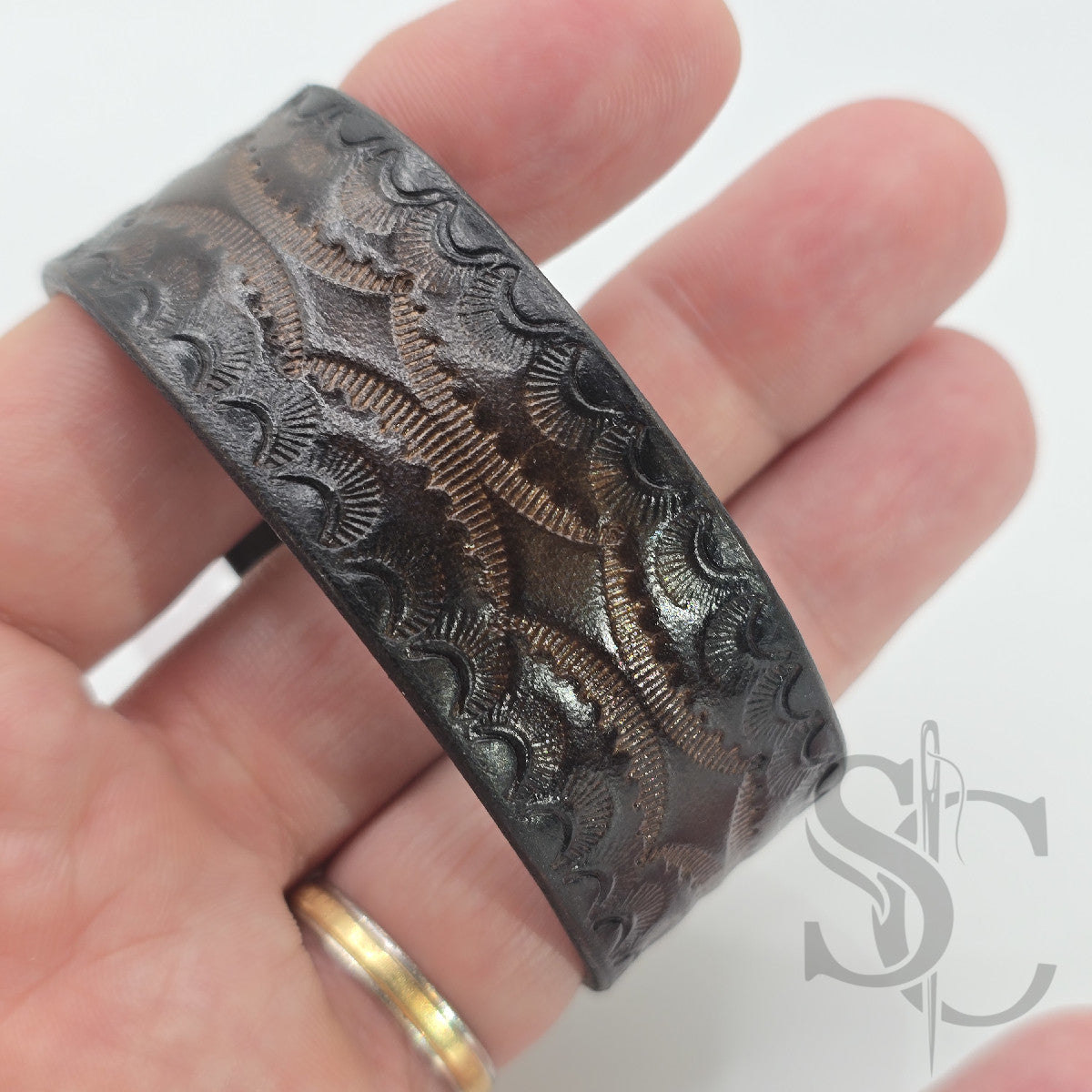 BRACELET bouton de col - marron foncé et noir