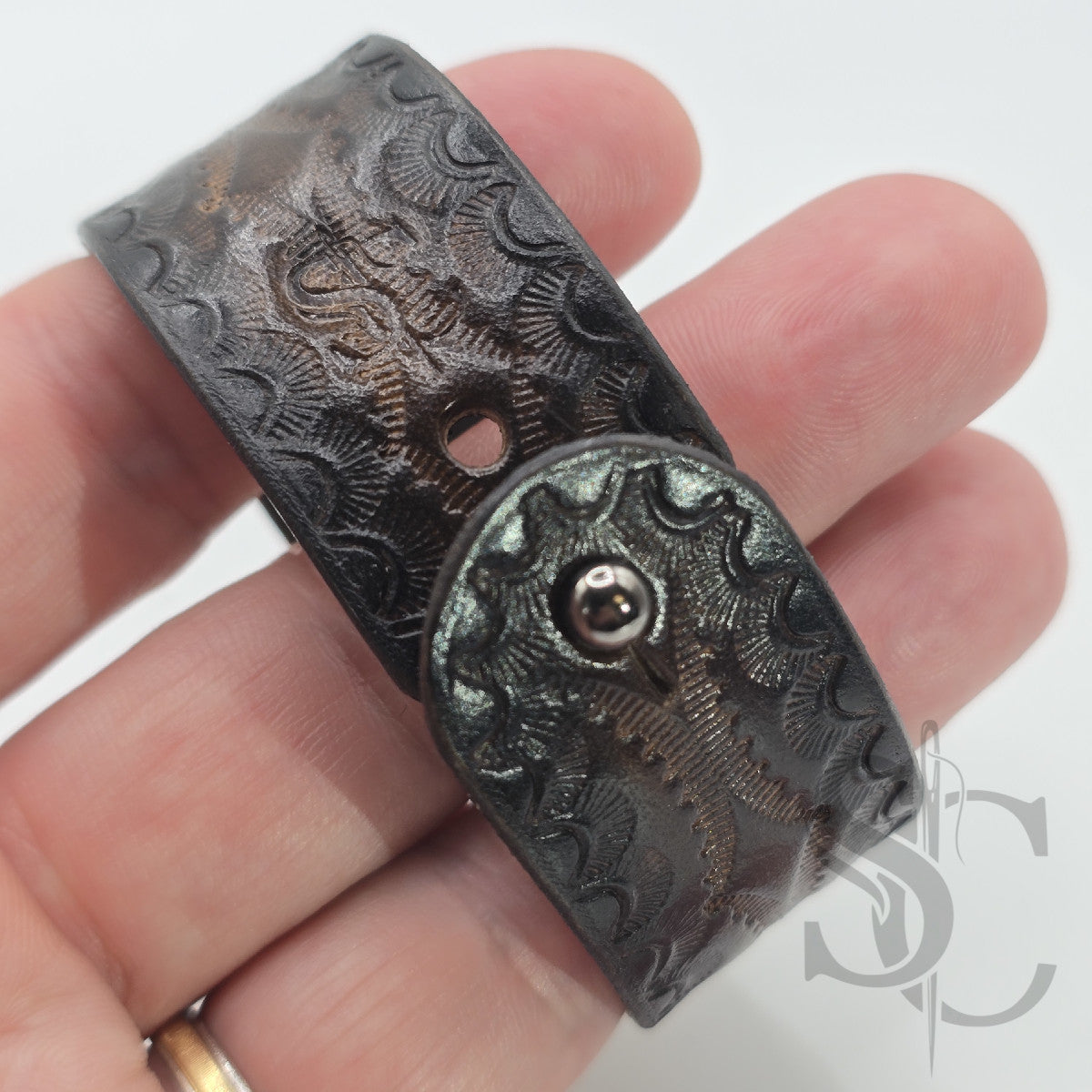 BRACELET bouton de col - marron foncé et noir