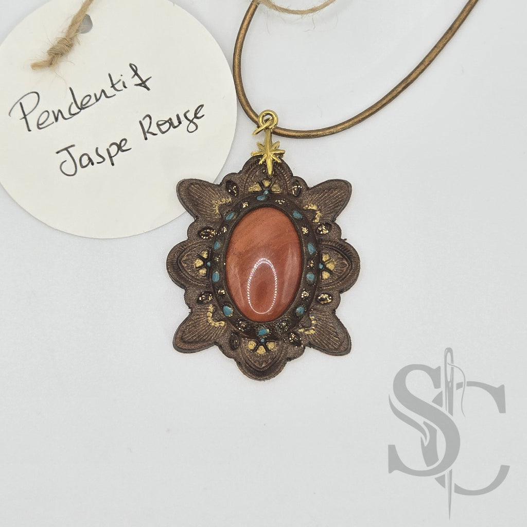 Pendentif étoile - jaspe rouge