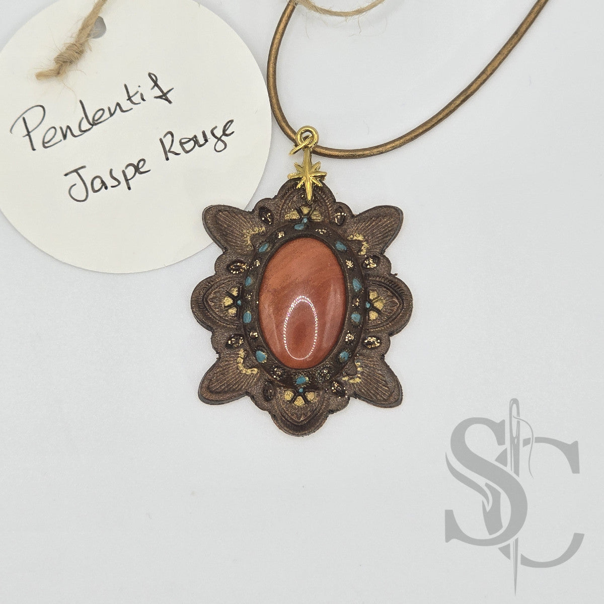 Pendentif étoile - jaspe rouge