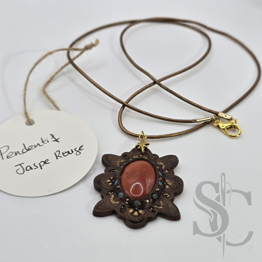 Pendentif étoile - jaspe rouge