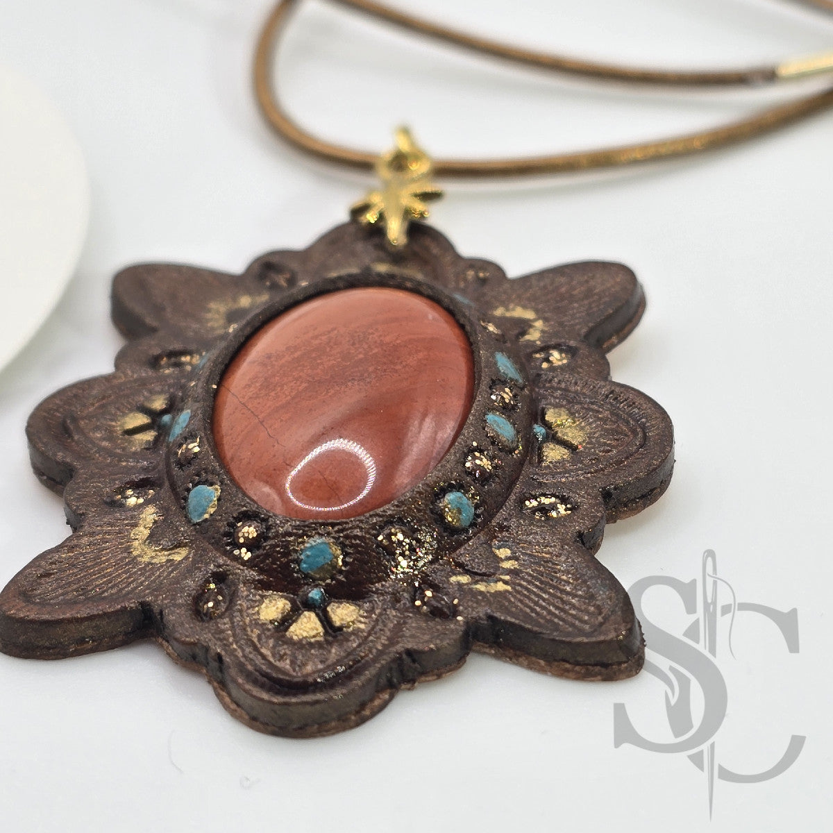 Pendentif étoile - jaspe rouge