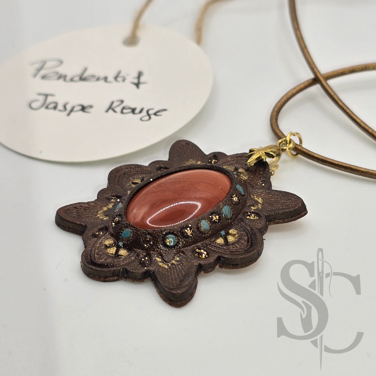 Pendentif étoile - jaspe rouge