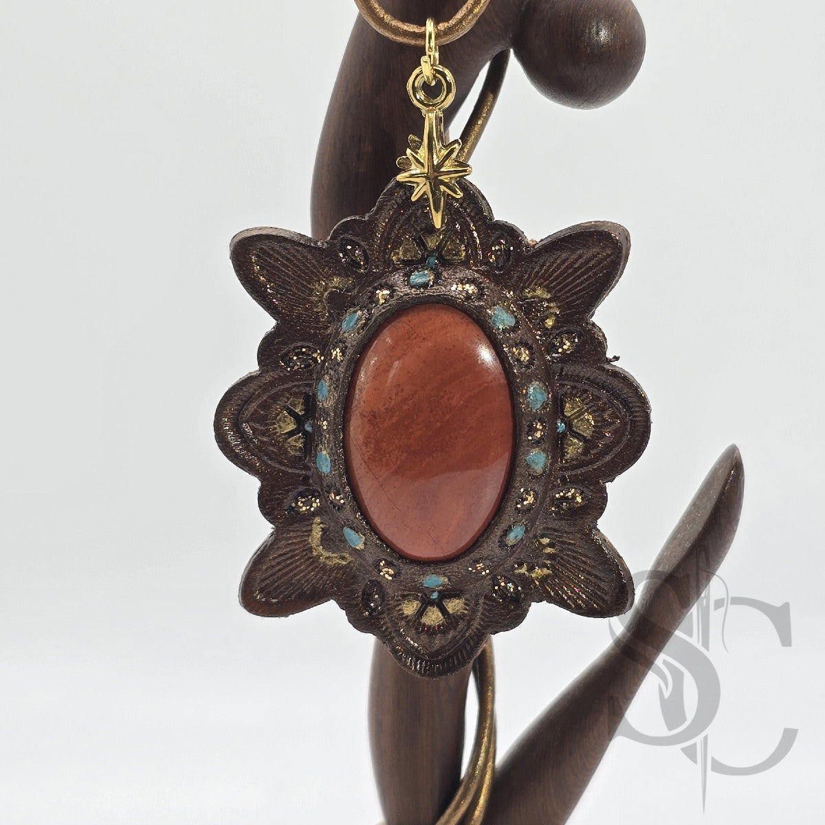 Pendentif étoile - jaspe rouge