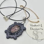 Pendentif étoile avec rhodonite