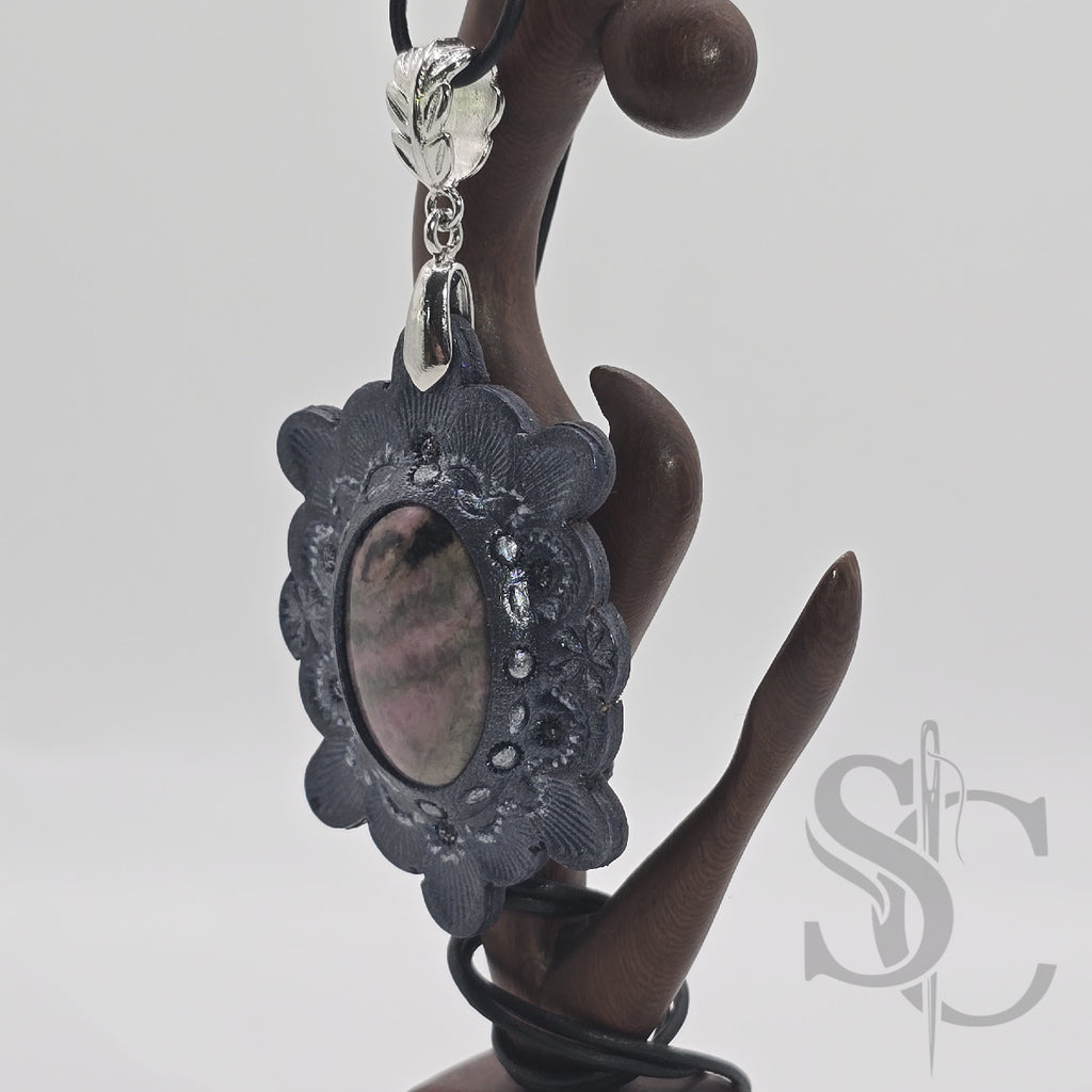 Pendentif étoile avec rhodonite