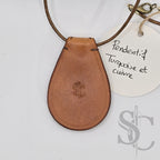 Pendentif goutte avec turquoise et cuivre