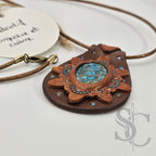 Pendentif goutte avec turquoise et cuivre
