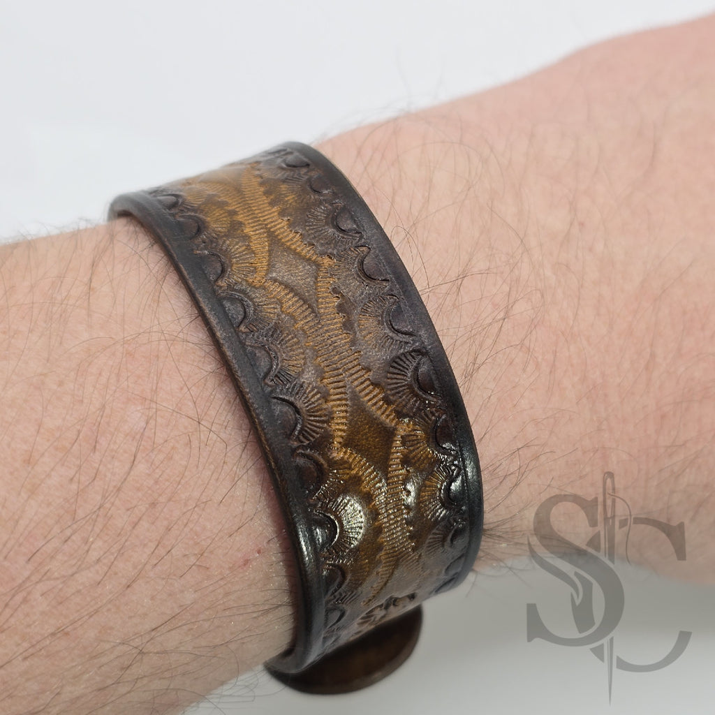 BRACELET bouton de col - marron moyen et noir