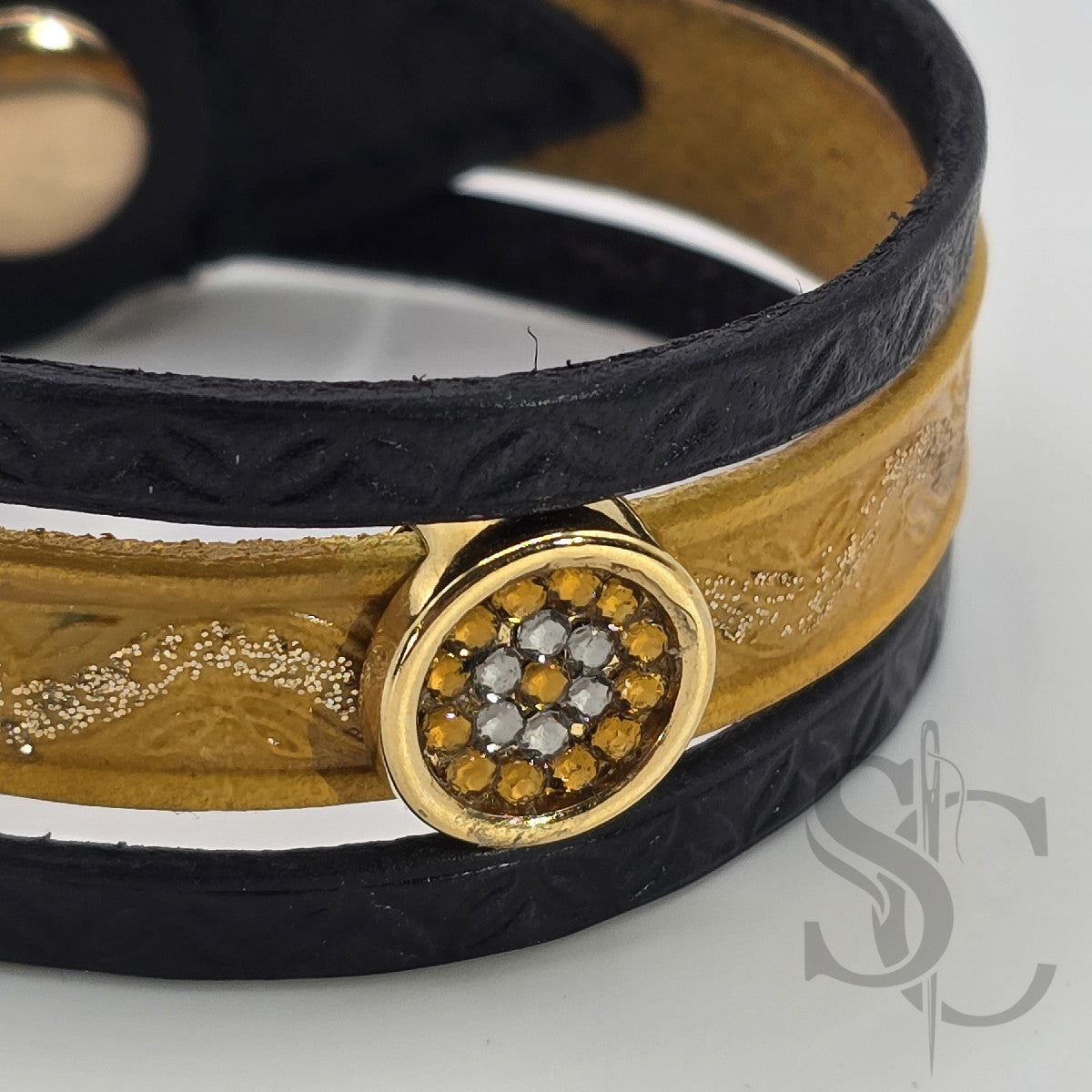 Bracelet 3 brins jaune et doré
