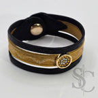 Bracelet 3 brins jaune et doré
