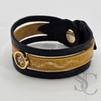 Bracelet 3 brins jaune et doré