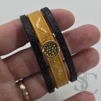Bracelet 3 brins jaune et doré