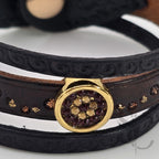 Bracelet 3 brins marron et doré