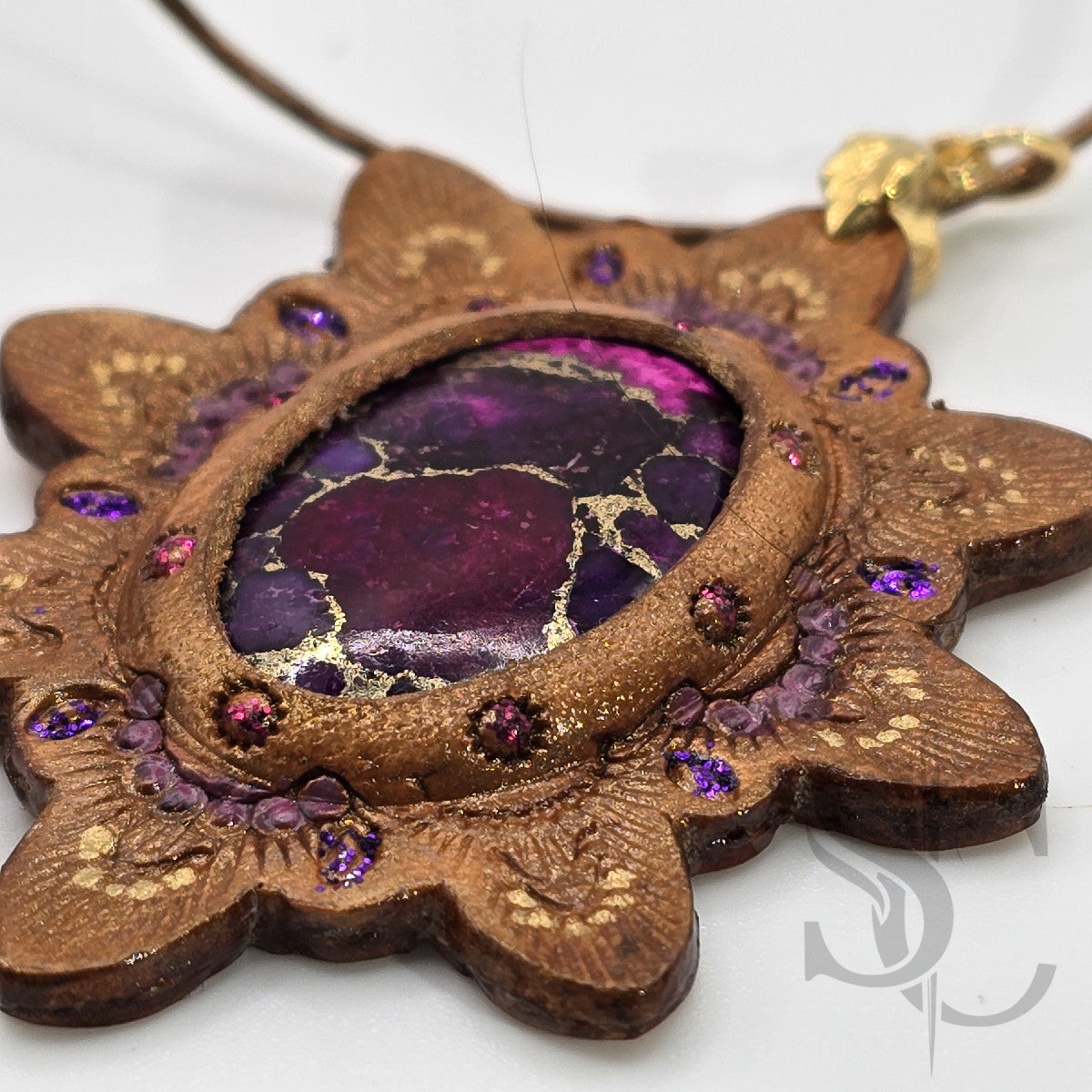 Pendentif étoile avec turquoise et cuivre violet