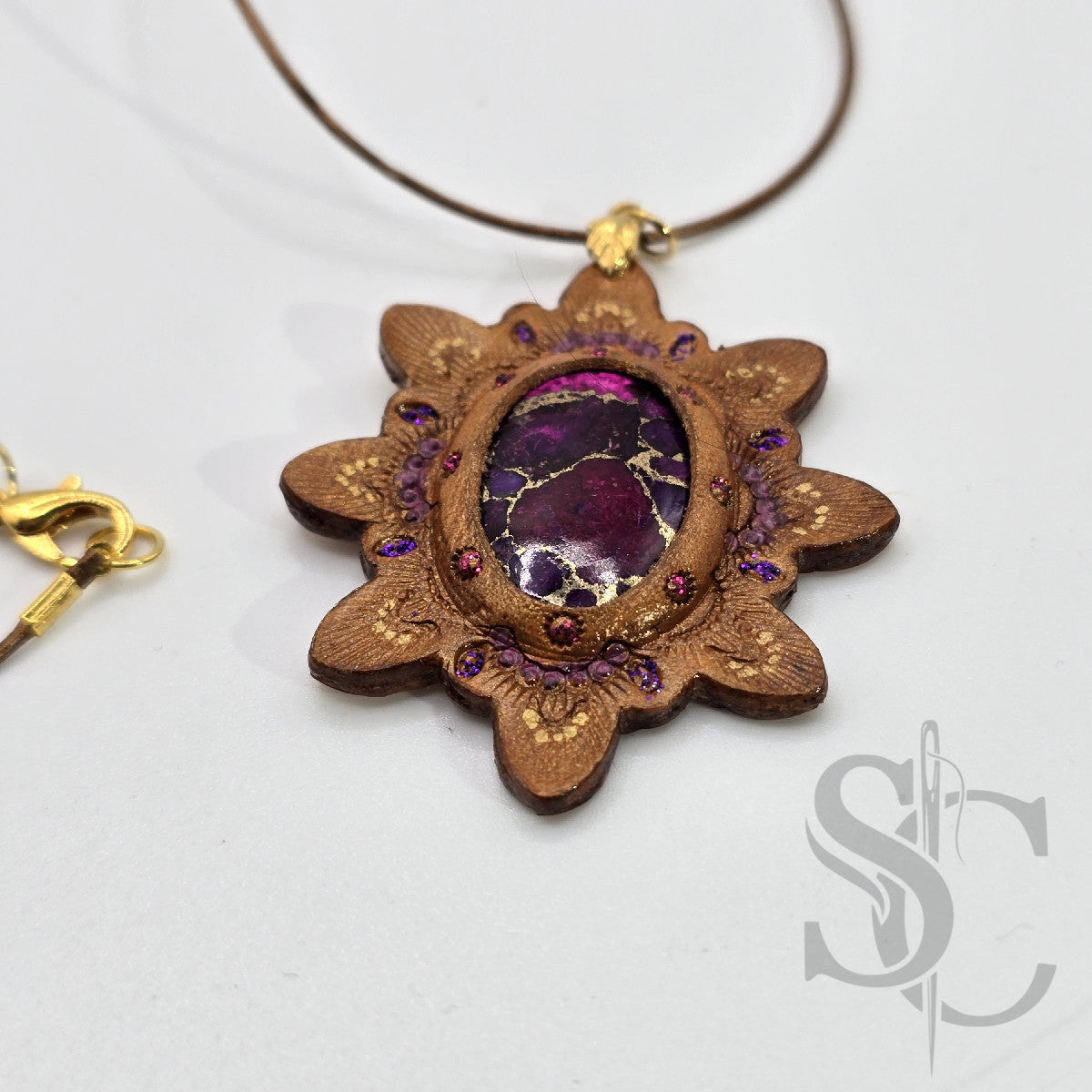 Pendentif étoile avec turquoise et cuivre violet