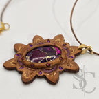 Pendentif étoile avec turquoise et cuivre violet