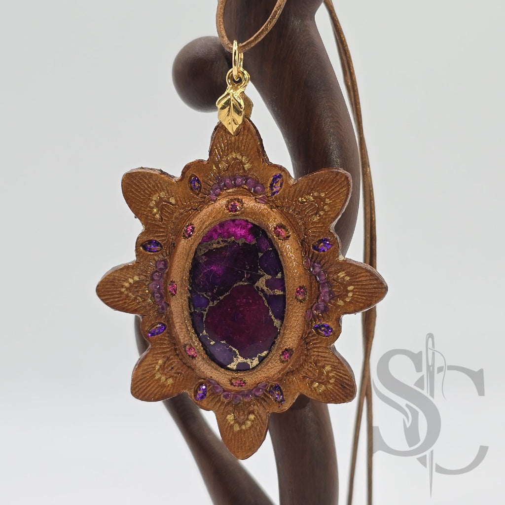 Pendentif étoile avec turquoise et cuivre violet