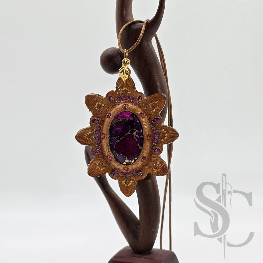 Pendentif étoile avec turquoise et cuivre violet