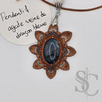Pendentif étoile avec agate veine de dragon bleue