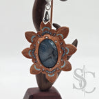 Pendentif étoile avec agate veine de dragon bleue