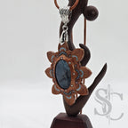 Pendentif étoile avec agate veine de dragon bleue
