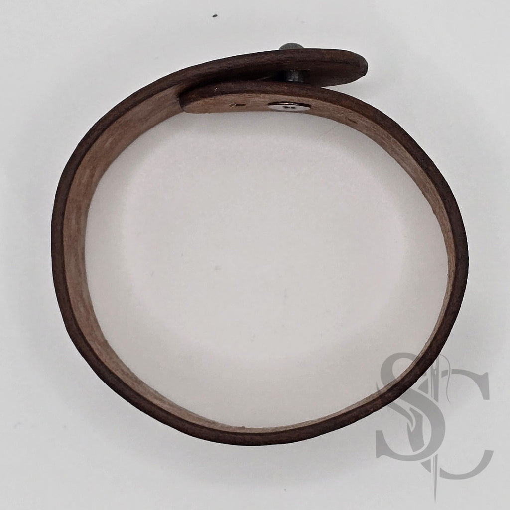 BRACELET bouton de col - marron caramel brulé