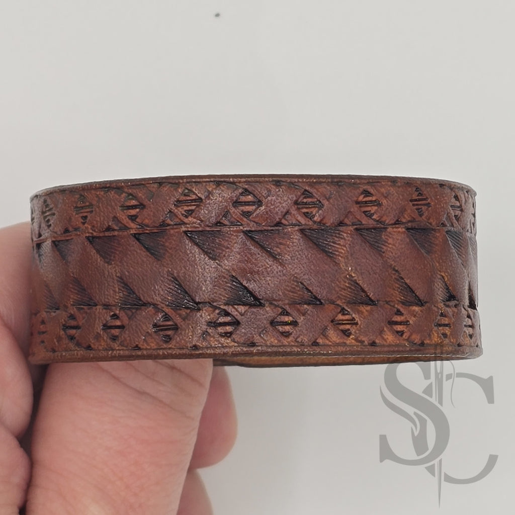 BRACELET bouton de col - marron caramel brulé