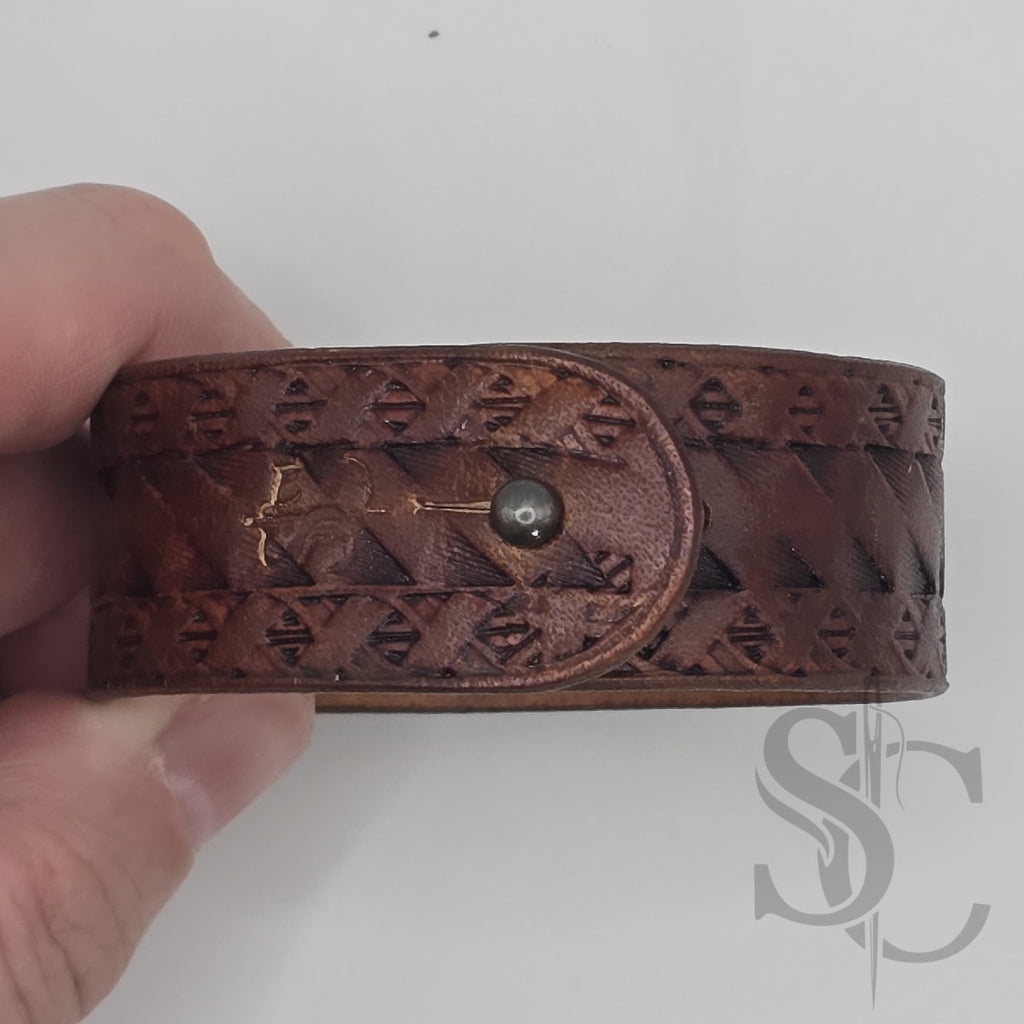 BRACELET bouton de col - marron caramel brulé